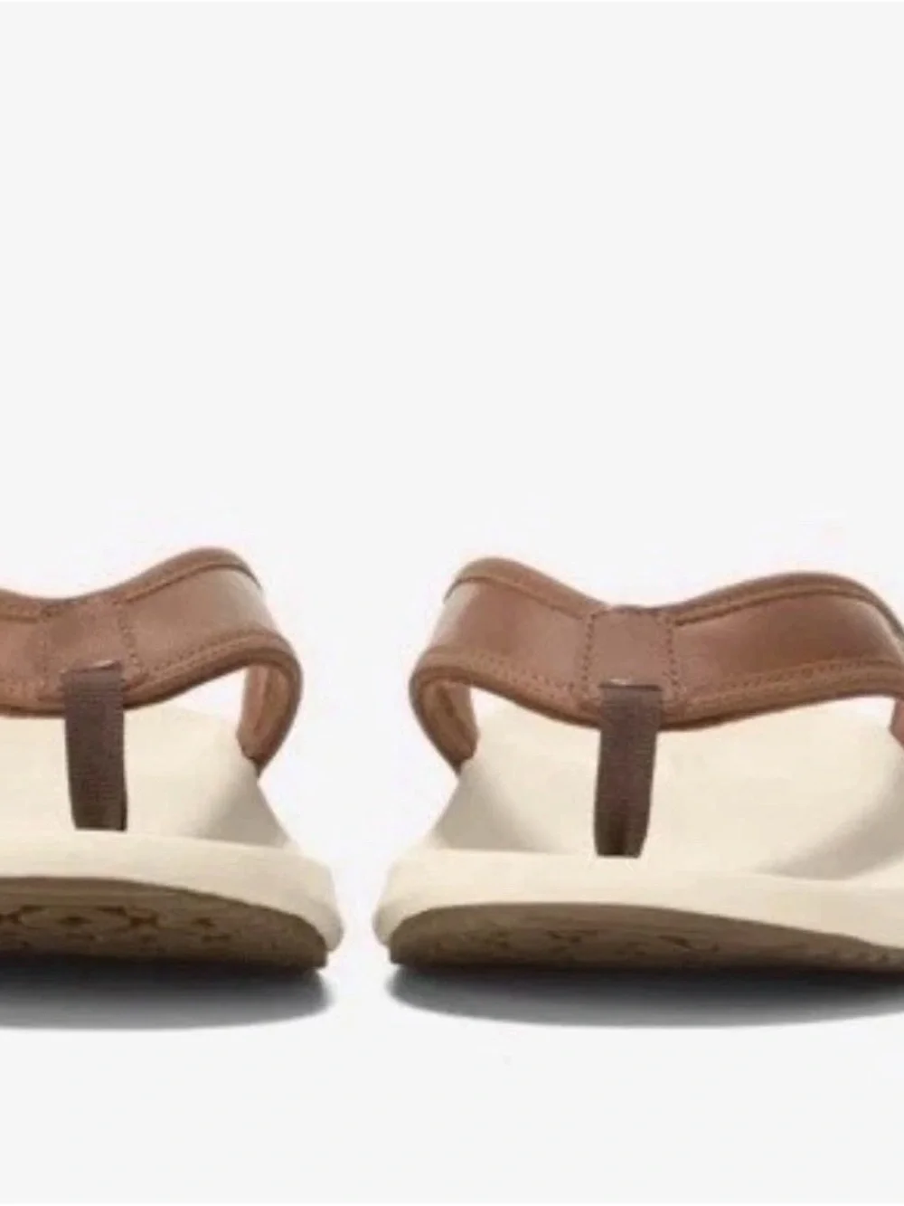 Cole Haan Brown Leather Thong Sandals with White Footbed Size US10